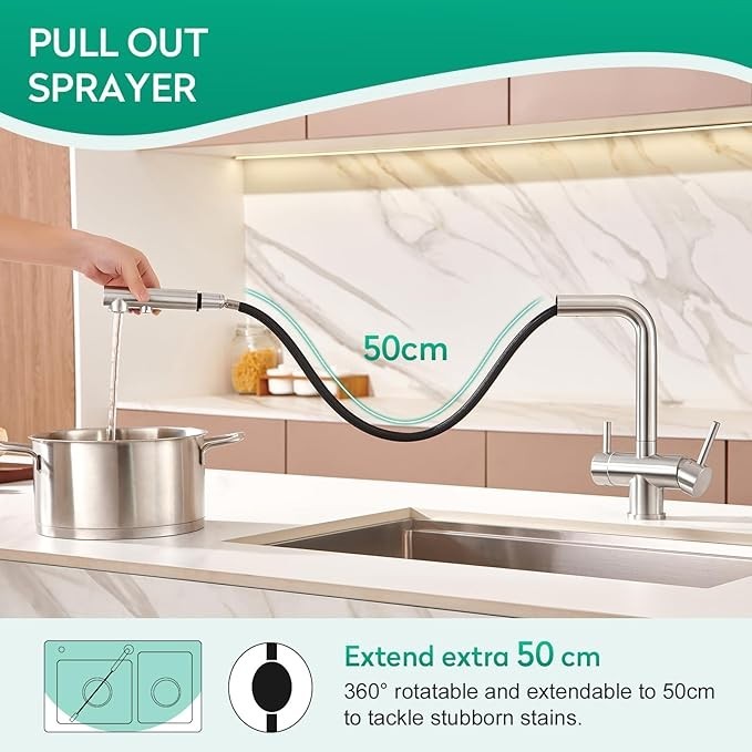 Drei-Wege-Wasserhahn 3-in-1 ausziehbar – Modell 109362 – Bild 3